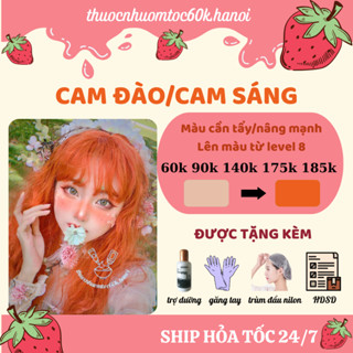Thuốc nhuộm tóc màu Cam (Cam Đào) kèm oxy trợ dưỡng găng tay