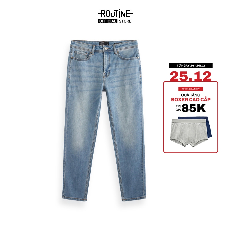 Quần Jean Nam Trơn Form Slim Crop - Routine 10F22DPA107CR2