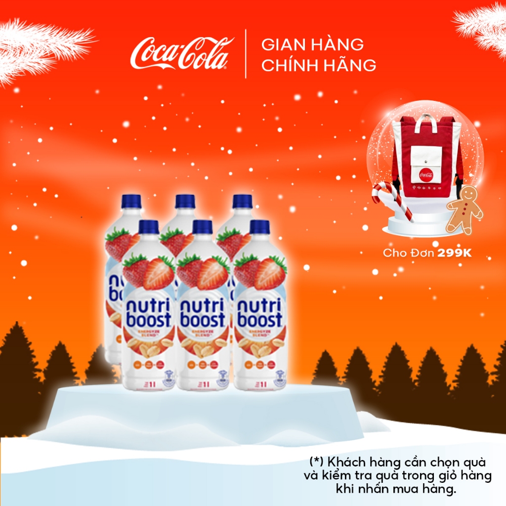 Nước Uống Sữa Trái Cây Nutri Boost Hương Dâu Chai 1L
