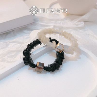 Dây buộc tóc nữ thun co dãn Eleanor Accessories mặt đính đá phụ kiện tóc 6012