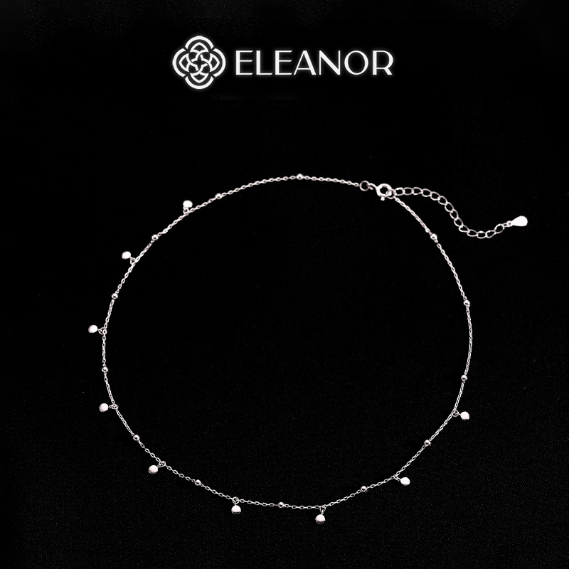 Dây chuyền bạc nữ Eleanor Accessories hình tròn phối bi phụ kiện trang sức 6086