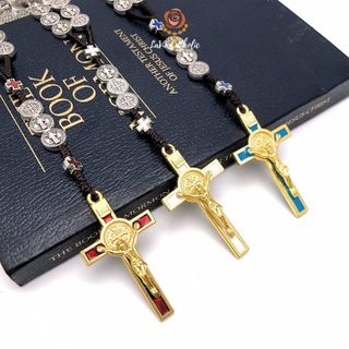 Vòng cổ mân côi thánh giá nhiều màu hợp kim đúc thủ công dùng cầu nguyện