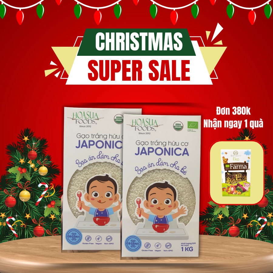 Gạo trắng hữu cơ Japonica Hoa Sữa 1kg