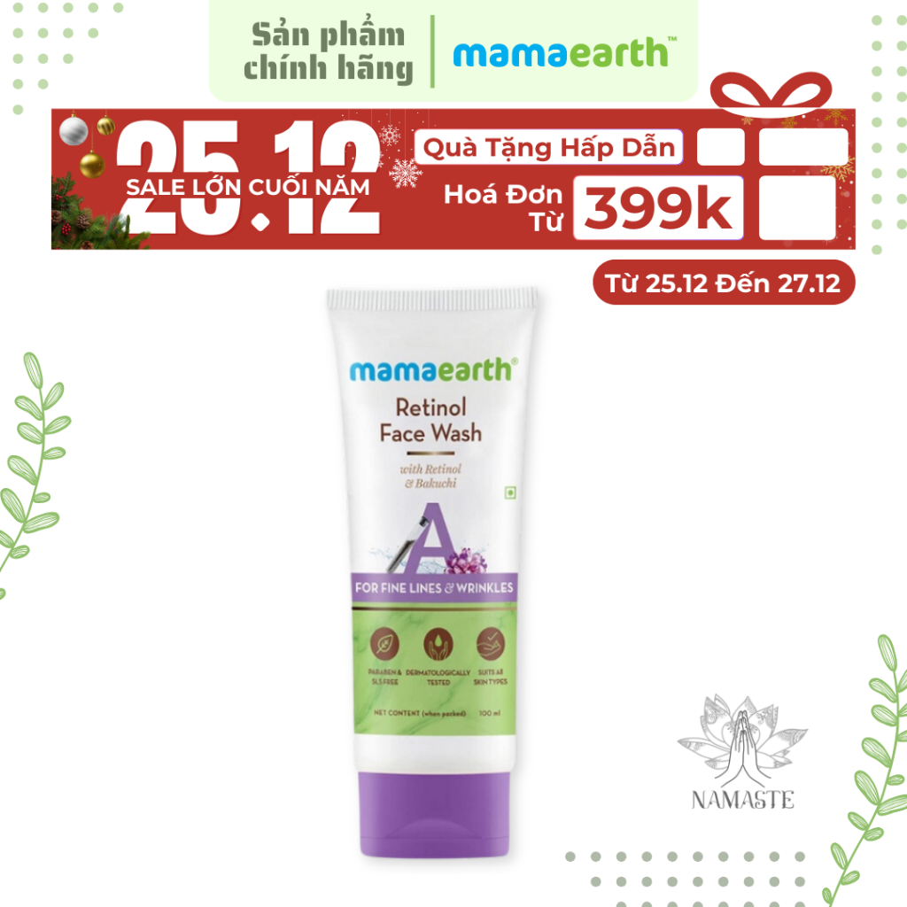 Sữa rửa mặt trẻ hóa da Retinol Mamaearth