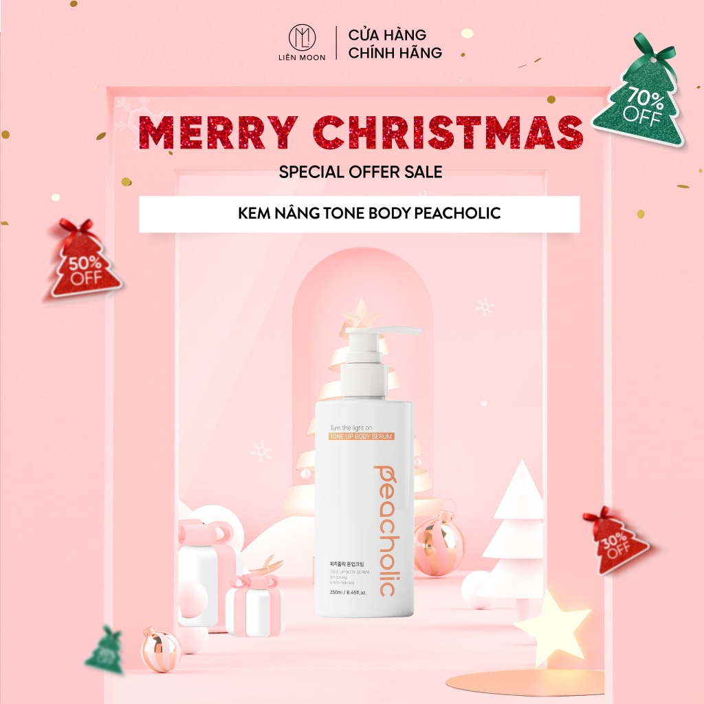 Kem Body Peacholic dưỡng trắng đều màu da giúp da mịn màng, nâng Tone da 250ml