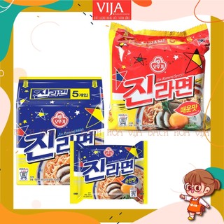 Lô 5 mì jin ramen ottogi hàn quốc cay và không cay gói 120g