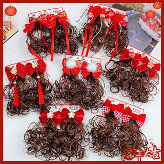 Set 2 Kẹp tóc giả cho bé tông màu đỏ Noel Tết 🧧 kẹp mỏ vịt