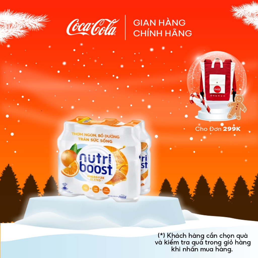 Lốc 6 Chai Sữa Nutriboost Thế Hệ Mới Hương Cam (297ml/chai)