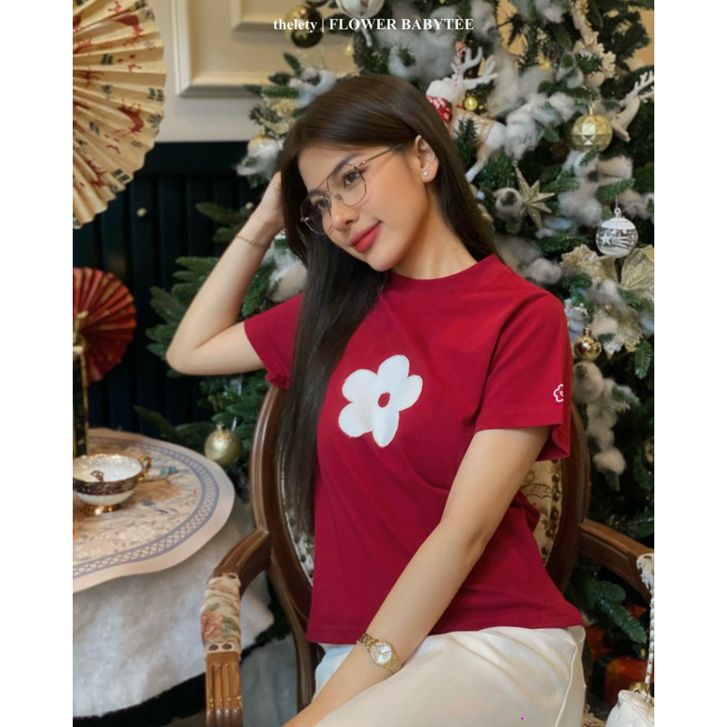 Áo Babytee Hoa Denim “FLOWER DENIM BABYTEE” | 𝐭𝐡𝐞𝐥𝐞𝐭𝐲