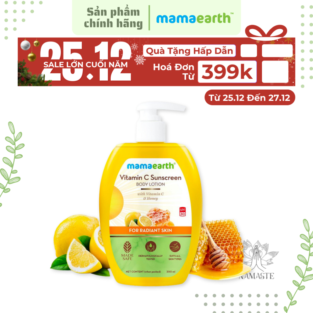 Dưỡng thể chống nắng SPF 30 - 300 ml | Vitamin C Mamaearth