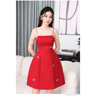 đầm 2s đính đá kèm nơ đá sịn sò