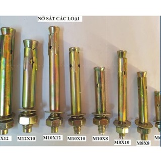 Tắc kê sắt, Bu lông nở sắt, nở rút thép 6 ly, 8 ly, 10 ly, 12 ly chiều dài từ 6cm đến 12cm nhiều kích thước khác nhau