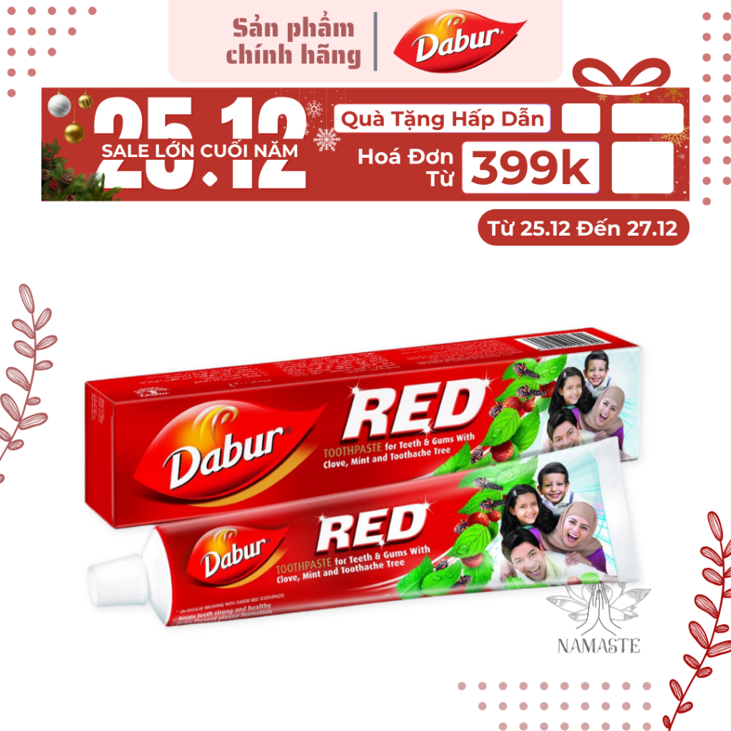 Kem Đánh Răng Thảo Dược ẤN Độ Loại 200g Dabur Red Giúp Răng Chắc Khoẻ Ngăn Mảng Bám Hơi Thở Thơm Mát | Lê Bằng Vân