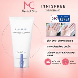 Sữa rửa mặt Innisfree Blueberry Rebalancing 5.5 Cleanser tạo cảm giác mềm mại cho da SRM 100ml