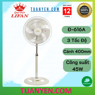 {SHOPEE VIDEO} Quạt đứng 4 Tấc Lifan Đ616A  màu trắng công suất 45W BH 1 năm hàng chính hãng
