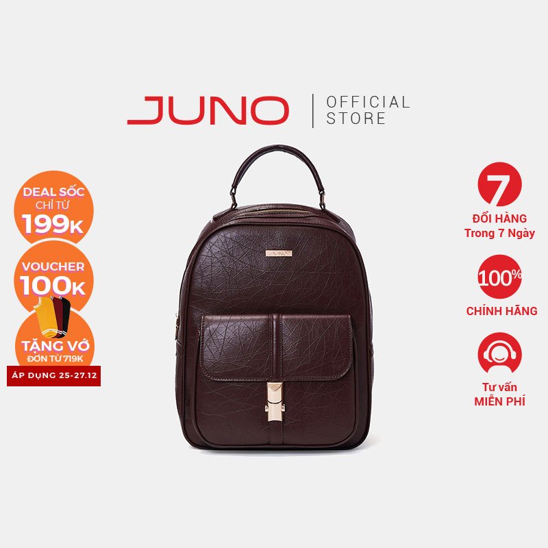 Balo Nữ Thời Trang JUNO Phối Ngăn Trang Trí BL153