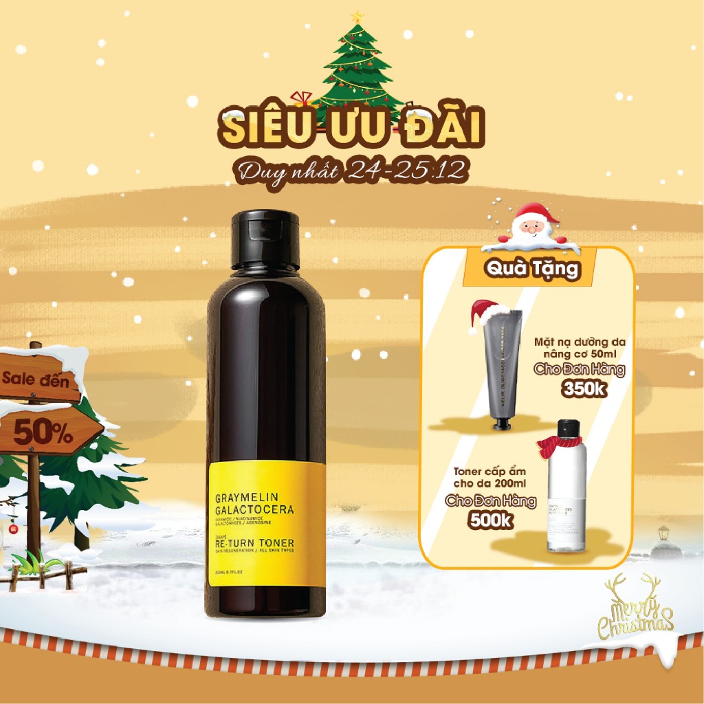 Nước Hoa Hồng Dưỡng Da Phục Hồi Graymelin Galactocera Return Toner 200ml