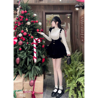 [N.T BIGSIZE] SET ÁO YẾM NHUNG BIGSIZE 55-90kg