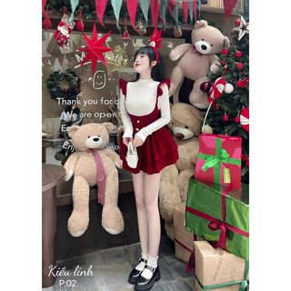 [N.T BIGSIZE] SET ÁO YẾM NHUNG BIGSIZE 55-90kg