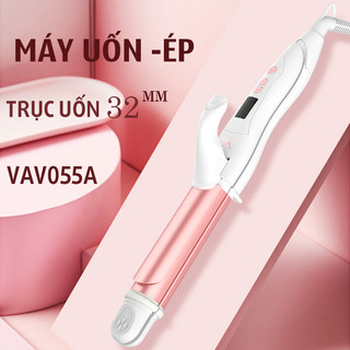 Máy làm tóc uốn và ép 2 in 1, VIVID&VOGUE®️ VAV055A, máy làm xoăn và ép thẳng tóc trục uốn 32mm