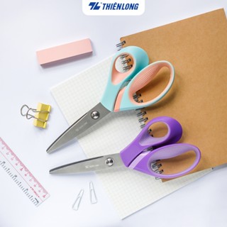 Kéo văn phòng chịu lực Thiên Long - thiết kế công thái học ôm tay, dài 21.5 cm - 23 cm, màu ngẫu nhiên