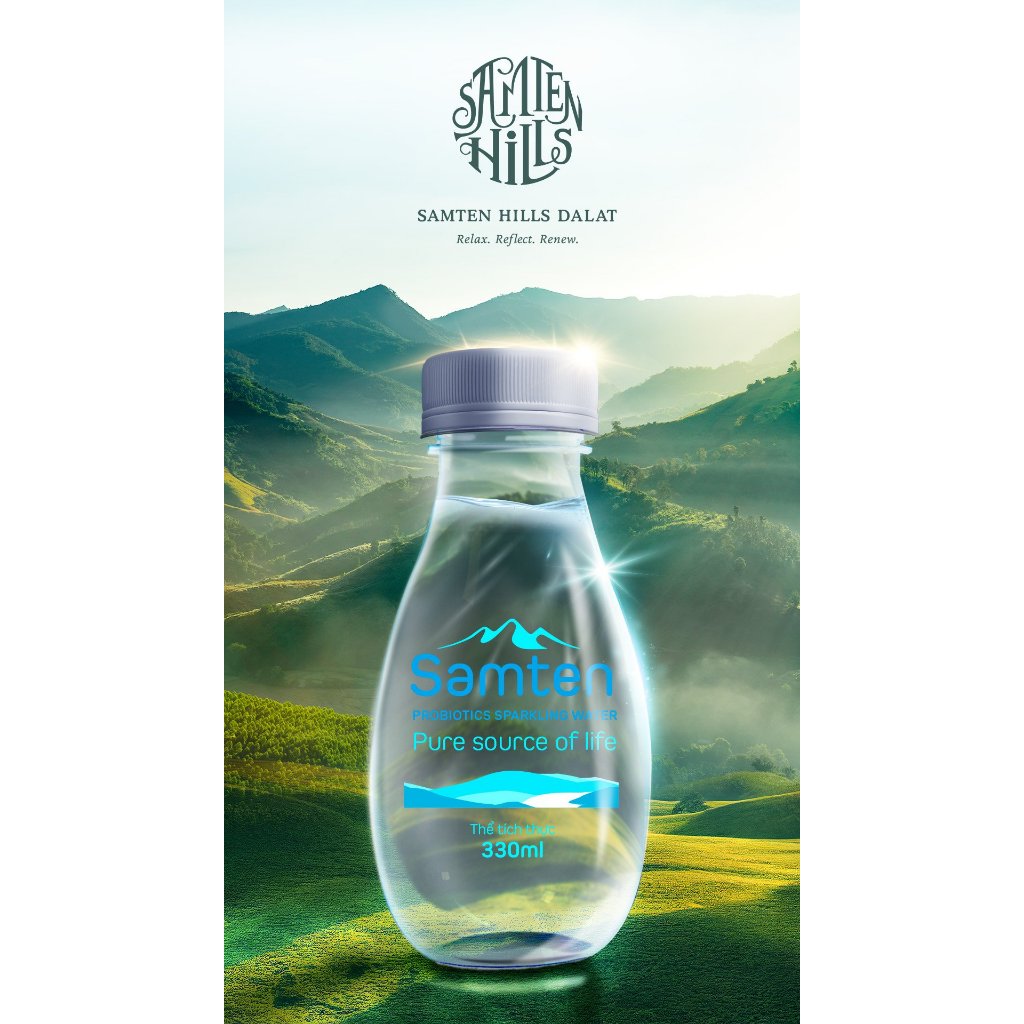 Nước uống tinh khiết cao cấp Samten Premium Water thể tích 330ml (thùng 24 chai)