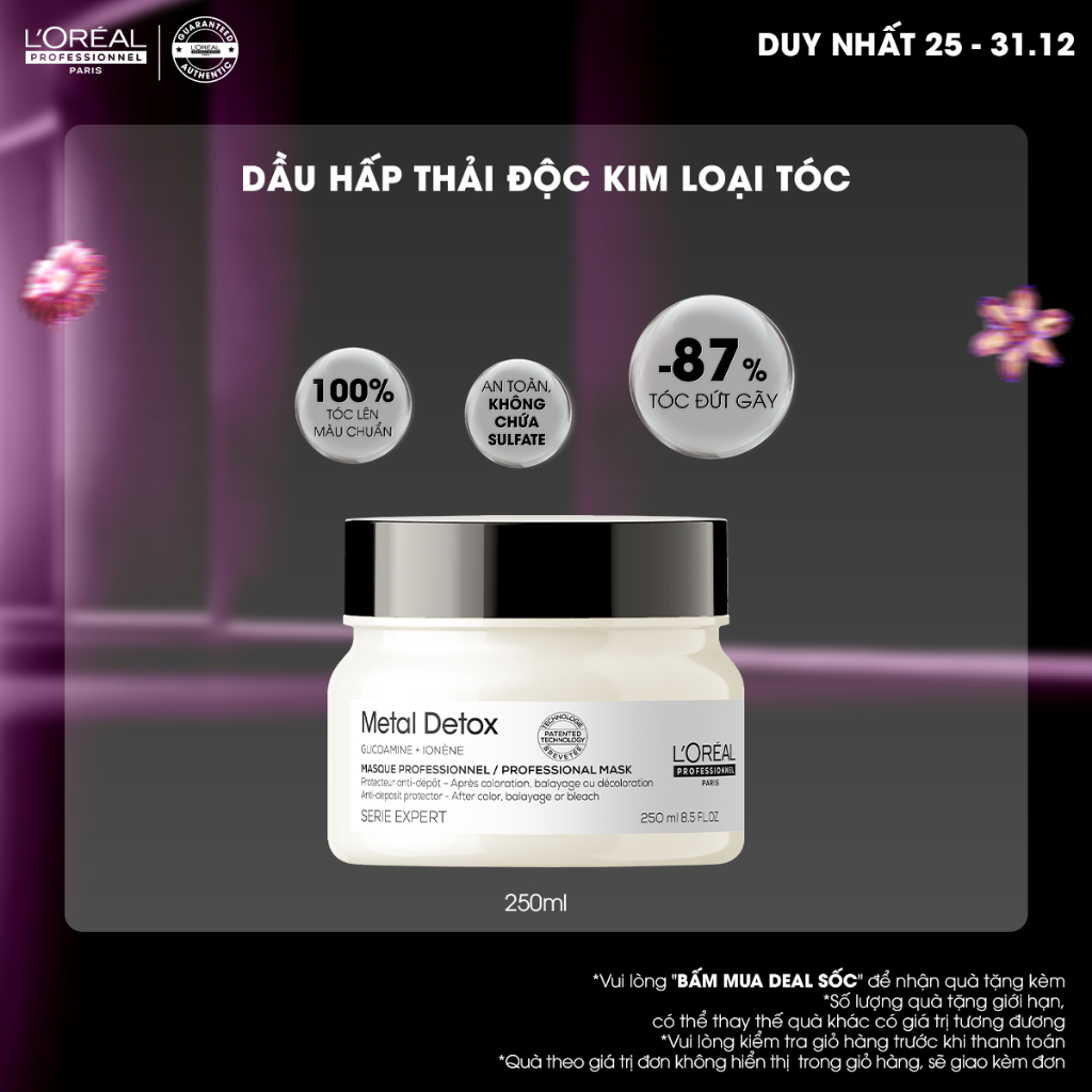Mặt nạ giúp loại bỏ kim loại L'Oréal Professionnel Metal Detox 250ml