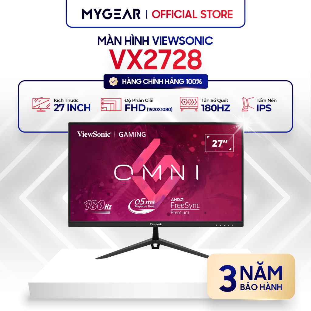 Màn hình Gaming ViewSonic VX2728 27" FHD IPS 180Hz (HDMI, Display Port)
