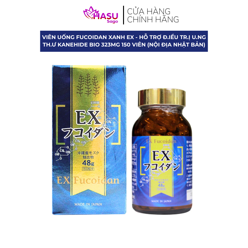 Viên uống Fucoidan xanh EX - hỗ trợ đ.iều tr.ị u.ng th.ư Kanehide Bio 323mg 150 viên (Nội địa Nhật Bản)