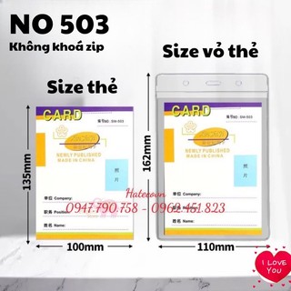 Bao thẻ tên 503, dọc, kt 110*160mm - thẻ đeo nhân viên
