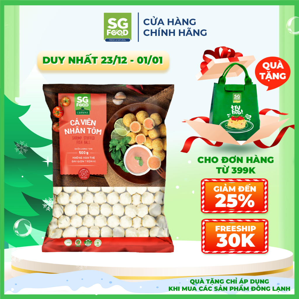 Cá Viên Nhân Tôm SG Food 500G