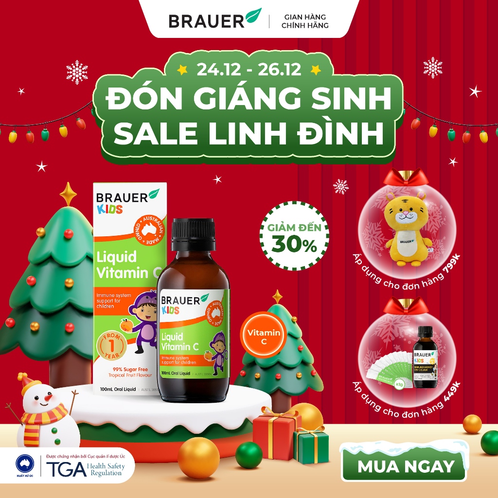Siro BRAUER Liquid Vitamin C cho trẻ từ 1 tuổi (100ml)