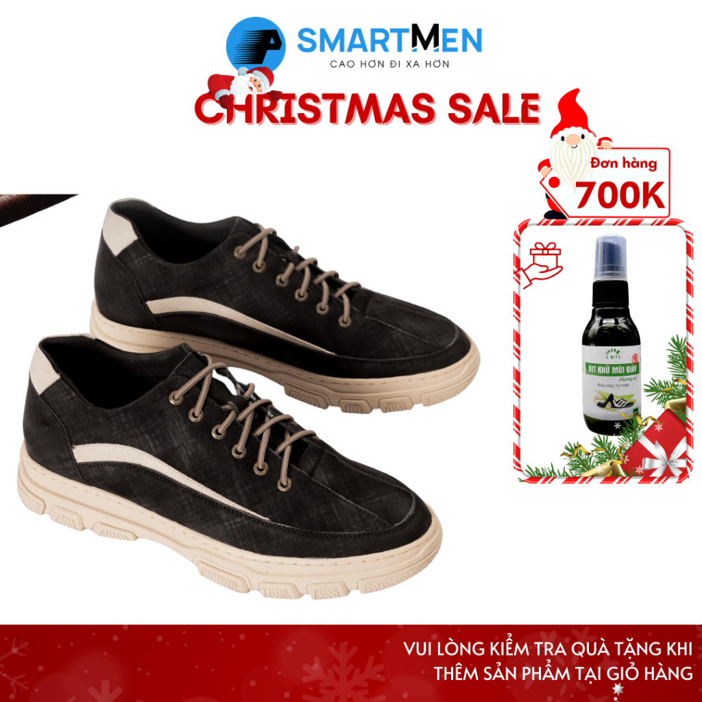 Giày thể thao tăng chiều cao Smartmen Faster-08 Đen