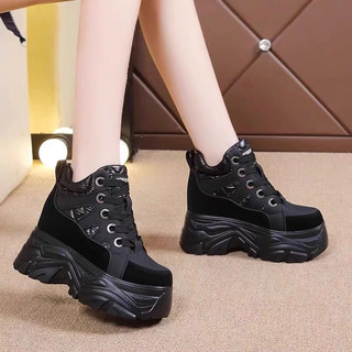 [ Sẵn đen 35, nâu 38] Giày thể thao đế độn 9cm