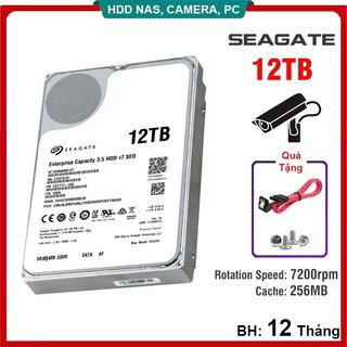 Ổ Cứng HDD Seagate 12TB Cache 256MB, 7200rpm Chuyên Dụng NAS, Đầu ghi Camera, Máy tính PC (Bảo hành 1 đổi 1)