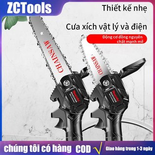 Máy cưa xích không dây pin 6 inch 9900VF cưa máy cưa gỗ điện cưa xích cưa xích chạy bằng pin cưa 2 pin