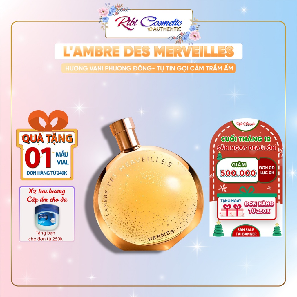 Nước Hoa Unisex Nam Nữ Hơ-mẹc L'ambre Des Merveilles Tự Tin, Gợi Cảm, Trầm Ấm Ribicosmetics