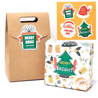 Set 2 tờ Sticker Giáng Sinh dán quà tặng