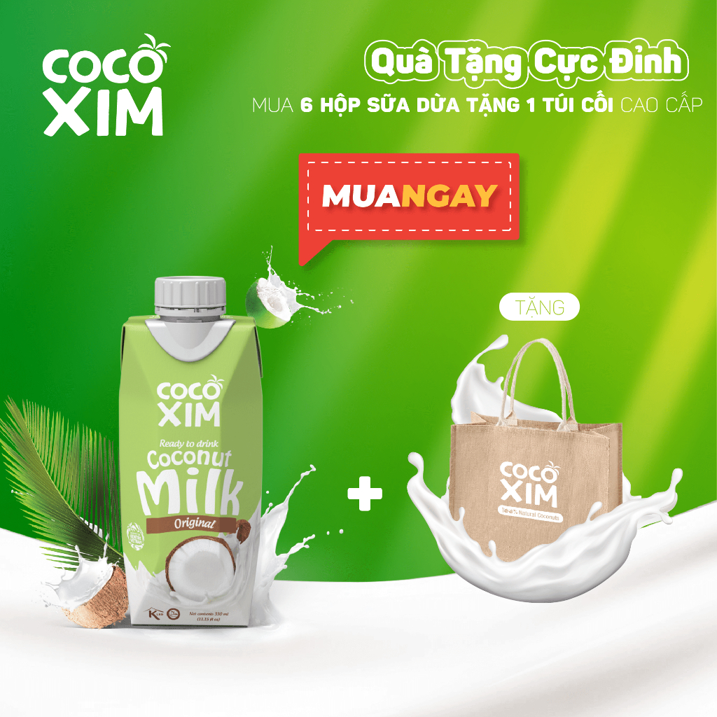 Combo 6 hộp Sữa dừa Cocoxim Nguyên chất 330ml/1 Hộp