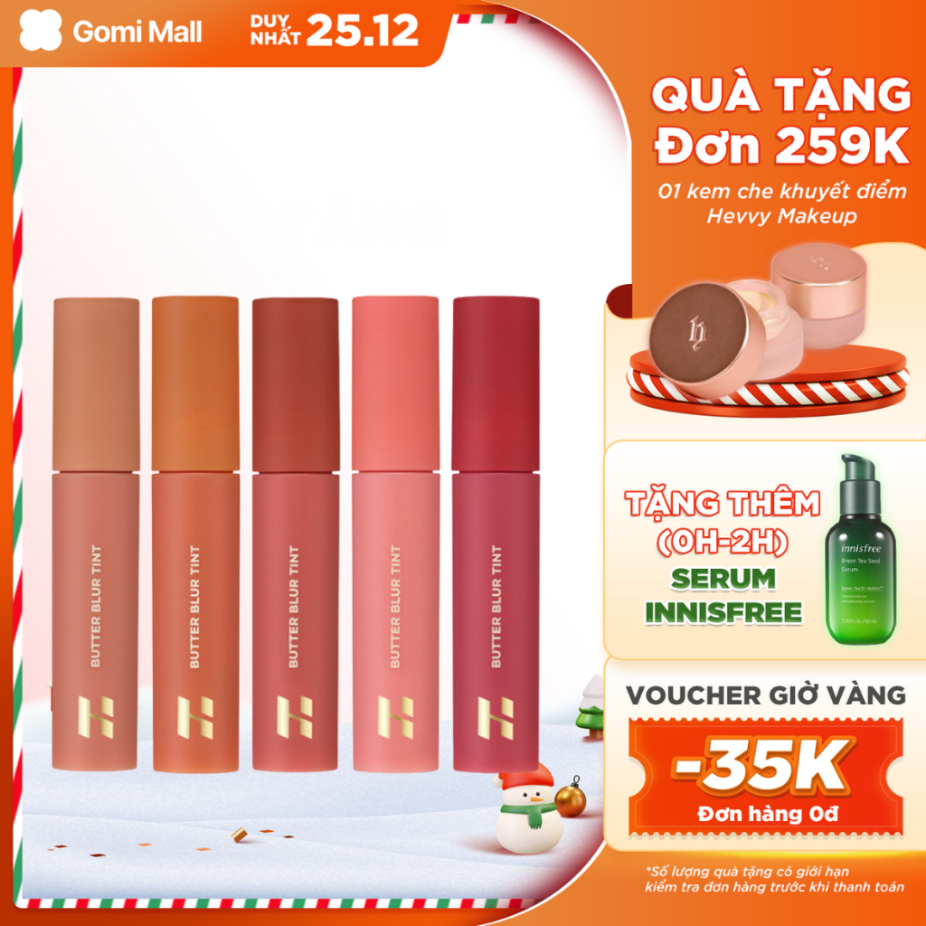 Son Kem Lì Mờ Vân Môi HOLIKA HOLIKA Butter Blur Tint 4g Gomi Mall