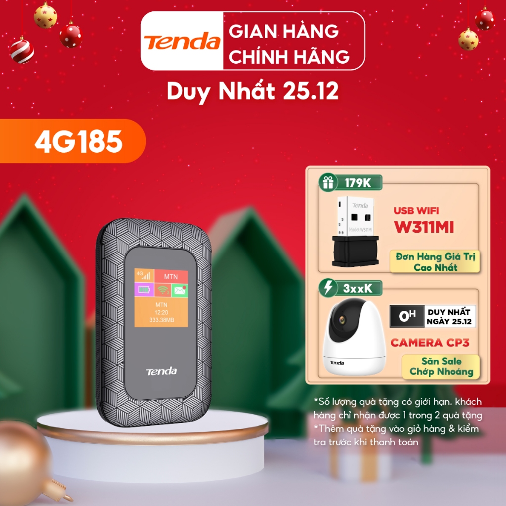 Tenda Bộ phát Wifi di động 4G LTE 4G185 - Hãng phân phối chính thức