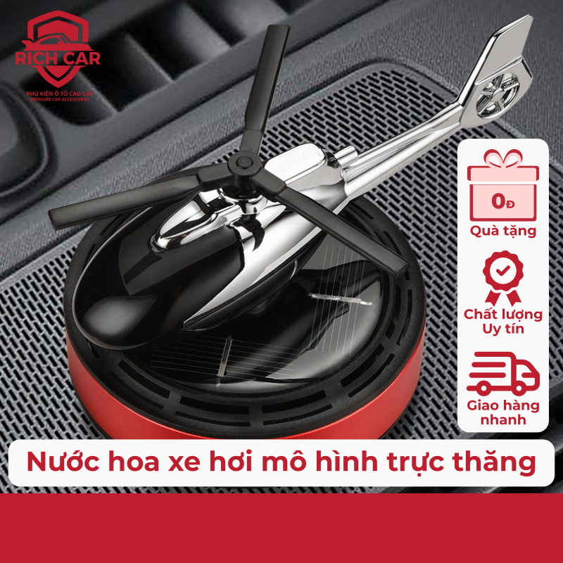 Nước hoa ô tô, khuất tán nước hoa xe hơi Rich Car mô hình trực thăng tự quay sử dụng năng lượng mặt trời