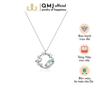 Dây chuyền bạc  Con thuyền mộng mơ đính Moon Stone thời trang phụ kiện trang sức bạc cao cấp-Q361