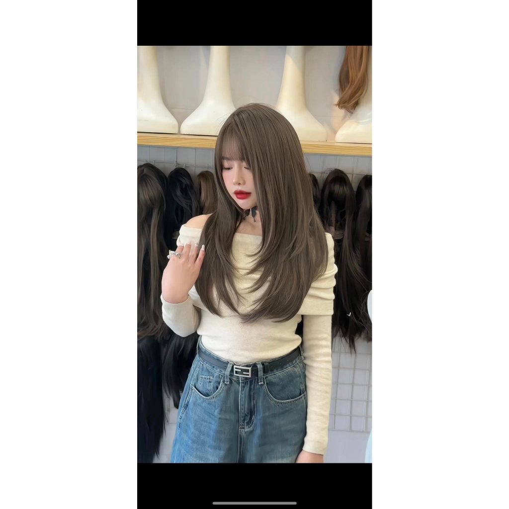 DJ-09 Tóc giả nữ nguyên đầu layer  50-55cm