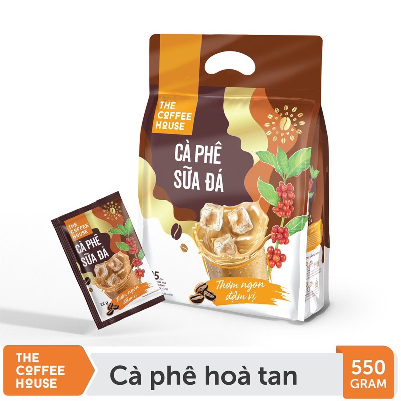 [date Mới/07/22025] Cà phê sữa đá hòa tan The Coffee House (25 gói x 22g)