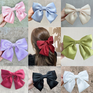  Kẹp tóc Cột tóc nơ lớn vải satin lụa phong cách Hàn quốc dễ thương 