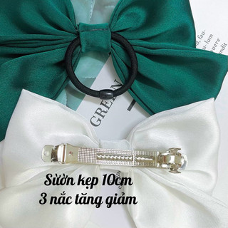 Kẹp tóc, Cột tóc nơ lớn vải satin lụa phong cách Hàn quốc dễ thương