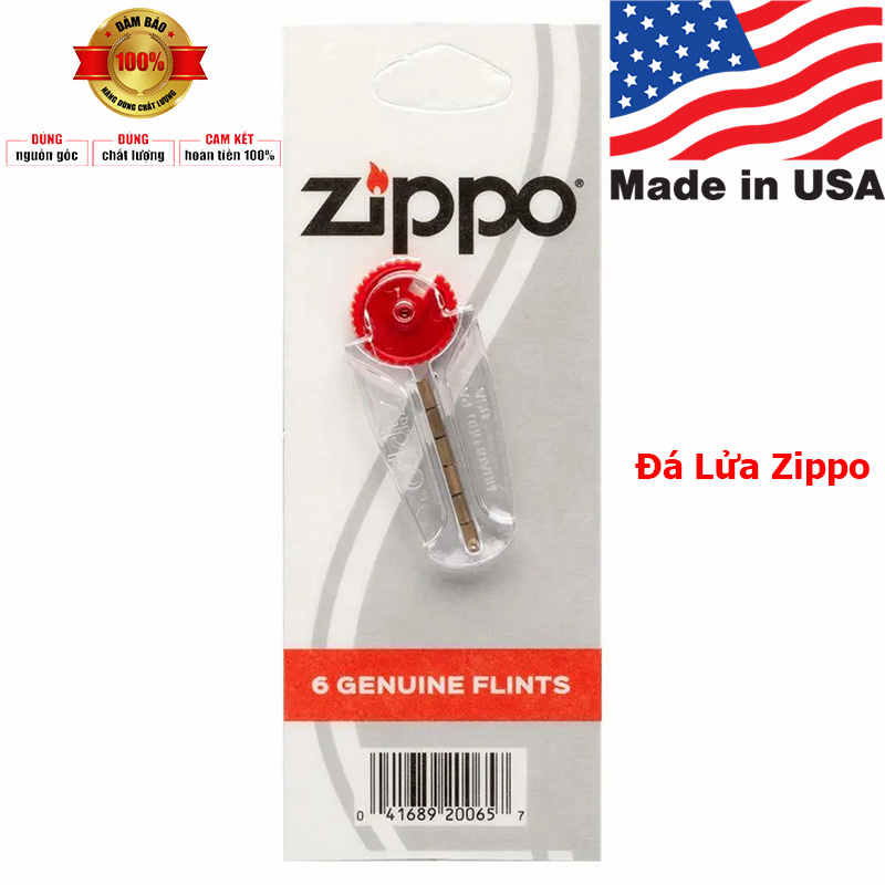 Đá Lửa Zippo Chính Hãng USA - Đá ZIPPO Made In USA - 1 Vỉ 6 Viên - Mã DZP