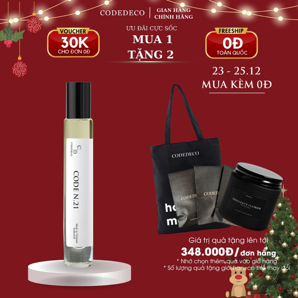 Tinh dầu thơm CODEDECO N.21 dạng lăn thanh lịch, năng động - 10ml