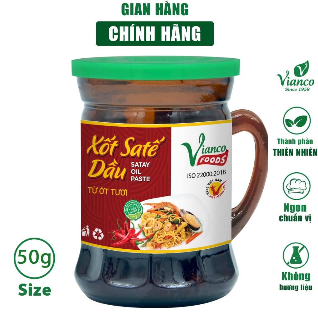 Gia Vị Chuẩn Xốt Sa Tế Dầu Vianco Foods - Việt Ấn ly 50gr Tiện Lợi Dễ Sử Dụng